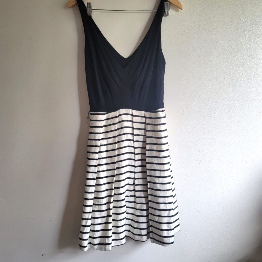 Eva Franco, Alexa Dress in Jack & Jill Stripe (black & ivory), Size 4 -NWT